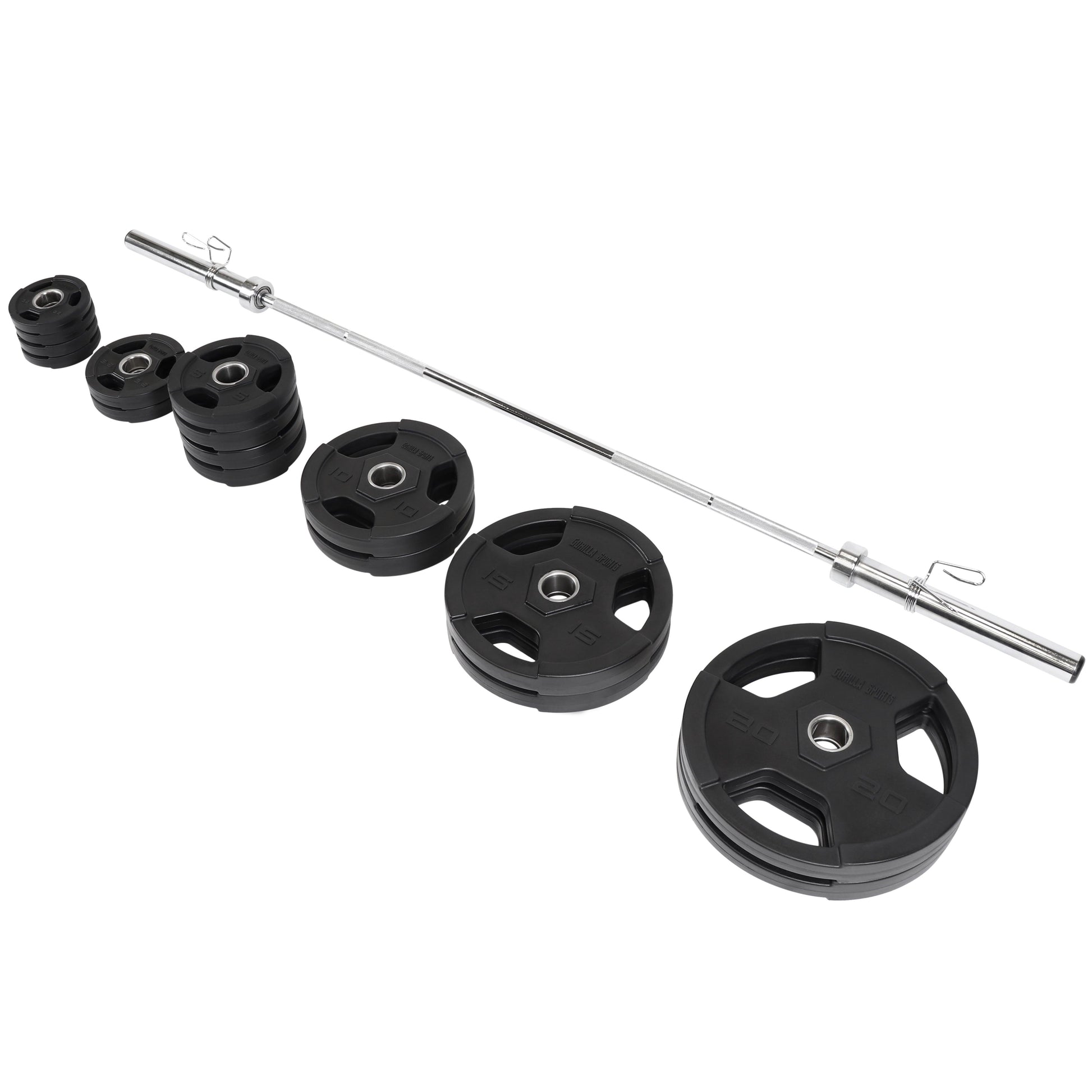 Olympia Langhantel Set Kunststoff Gripper 130 kg - Gorilla Sports Schweiz