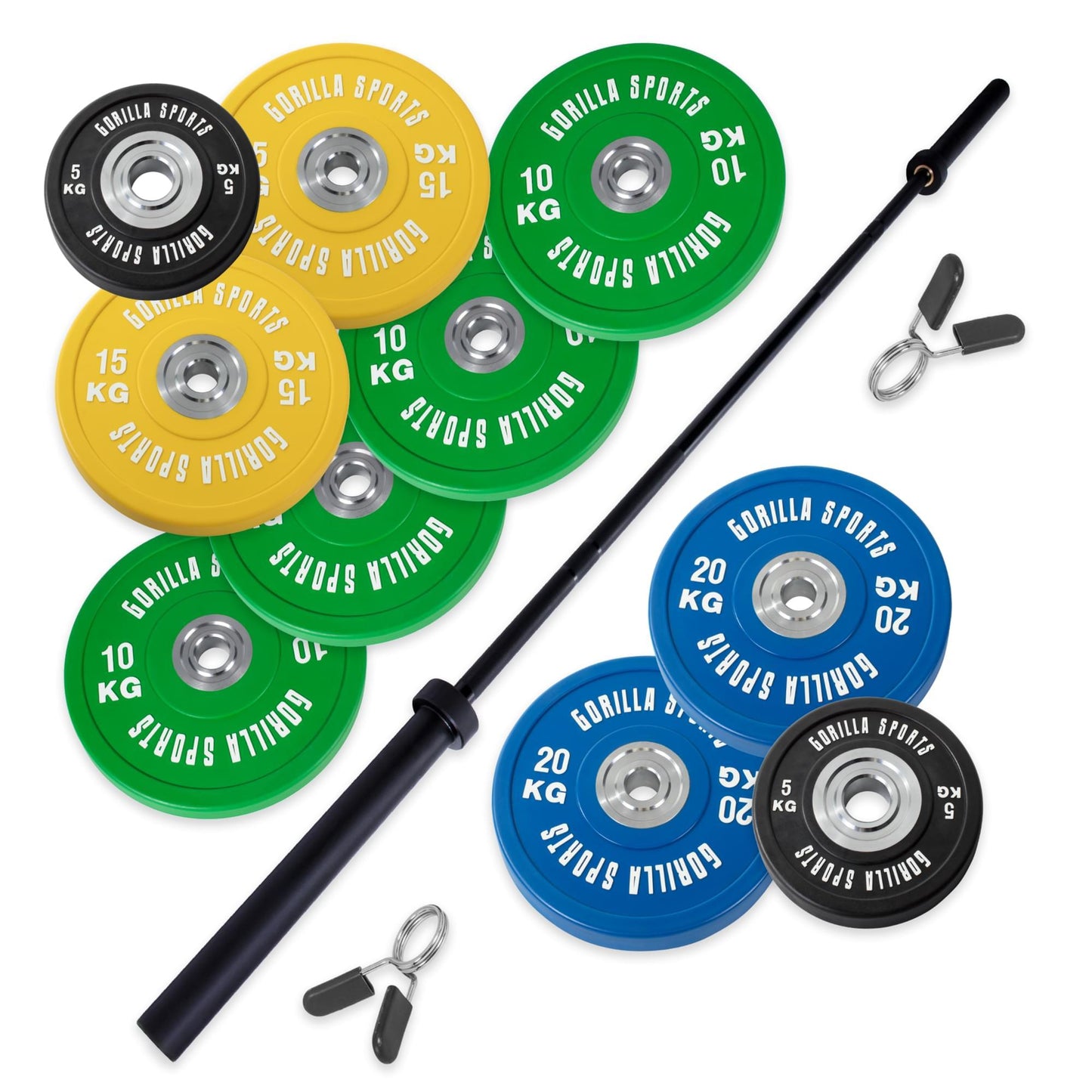 Olympia Bumper Plates Profi Langhantelset 140 kg - Gorilla Sports Schweiz