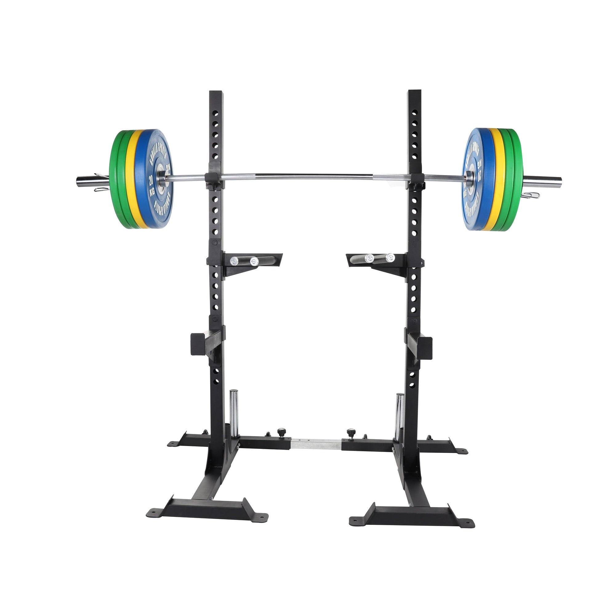 Squat Rack inkl. Olympia Bumper Plates Profi Langhantelset 140 kg - Gorilla Sports Schweiz