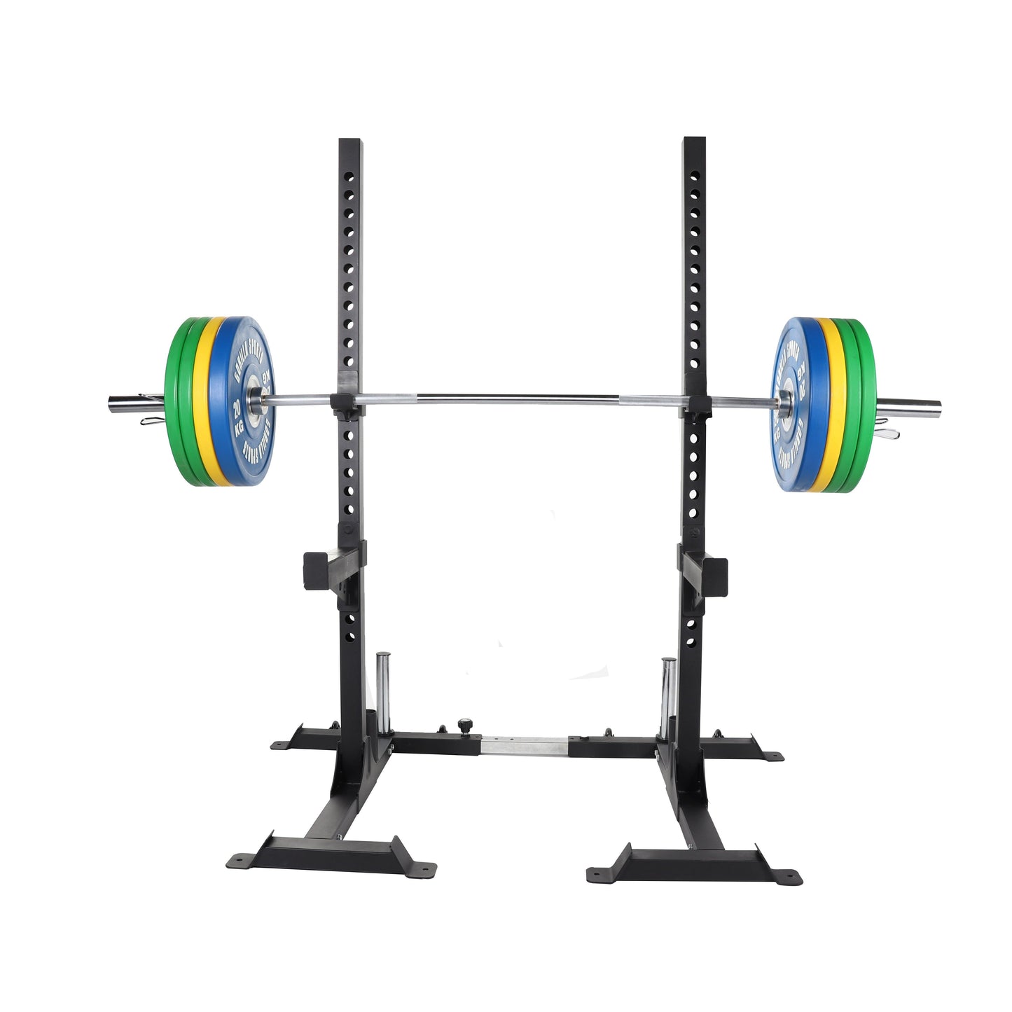 Squat Rack inkl. Olympia Bumper Plates Profi Langhantelset 140 kg - Gorilla Sports Schweiz