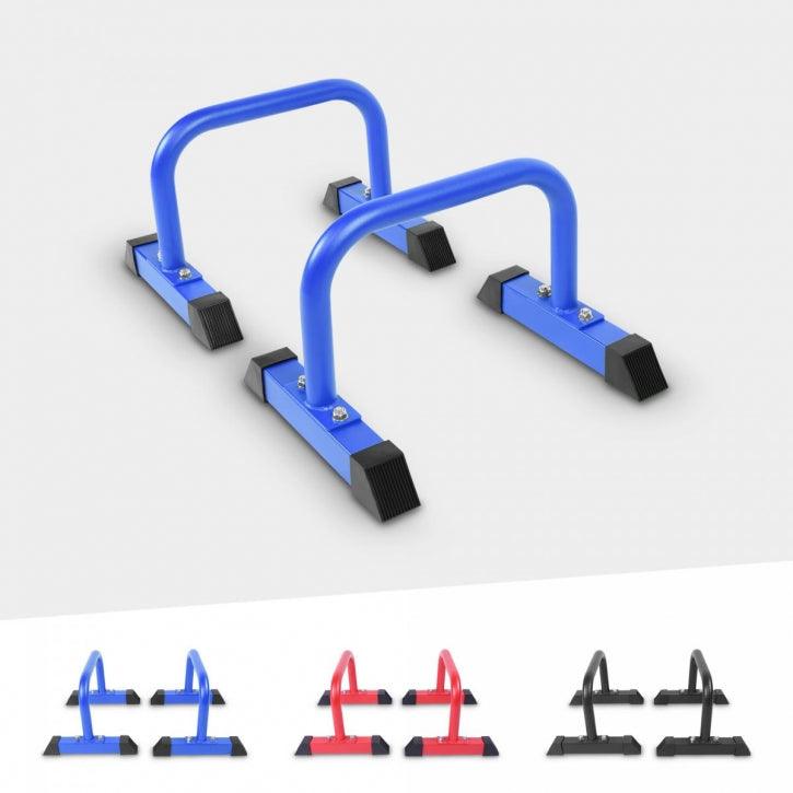 Push Up Parallettes Schwarz/Blau/Rot - Gorilla Sports Schweiz