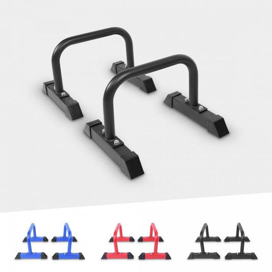 Push Up Parallettes Schwarz/Blau/Rot - Gorilla Sports Schweiz