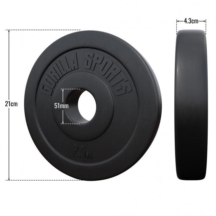 Hantelscheibe Olympia 50/51mm Kunststoff 1.25KG - 15KG - Gorilla Sports Schweiz
