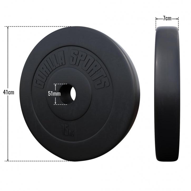 Hantelscheibe Olympia 50/51mm Kunststoff 1.25KG - 15KG - Gorilla Sports Schweiz