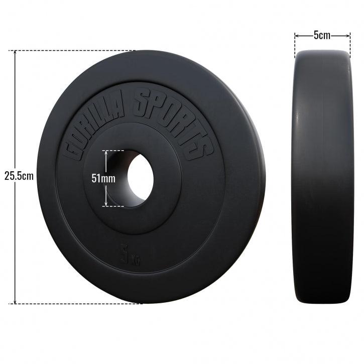 Hantelscheibe Olympia 50/51mm Kunststoff 1.25KG - 15KG - Gorilla Sports Schweiz