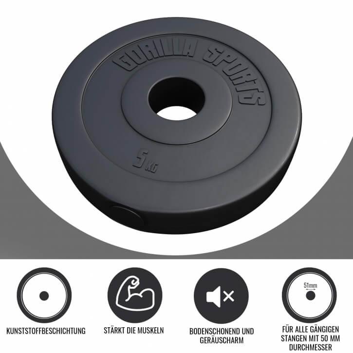 Hantelscheibe Olympia 50/51mm Kunststoff 1.25KG - 15KG - Gorilla Sports Schweiz