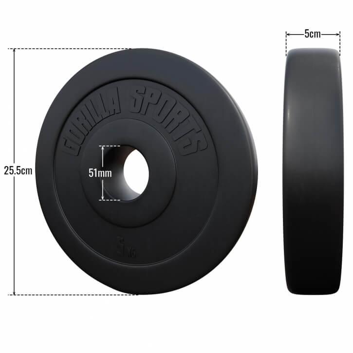 Hantelscheibe Olympia 50/51mm Kunststoff 1.25KG - 15KG - Gorilla Sports Schweiz