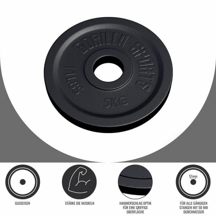 Hantelscheibe Olympia Gusseisen 50/51 mm - Gorilla Sports Schweiz