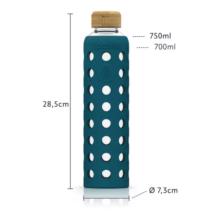 SPOTTLE Glasflasche mit Silikonhülle 750ml - Gorilla Sports Schweiz