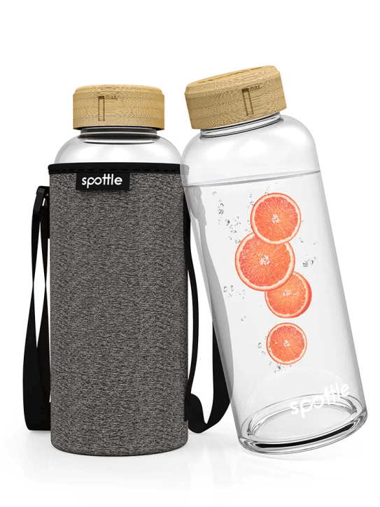 Glasflasche mit Neoprenhülle von Spottle 1.5 L - Gorilla Sports Schweiz