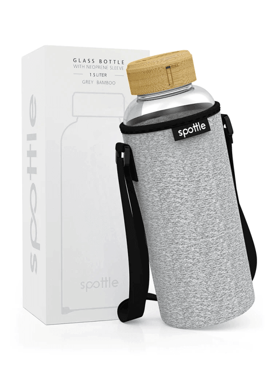 Glasflasche mit Neoprenhülle von Spottle 1.5 L - Gorilla Sports Schweiz
