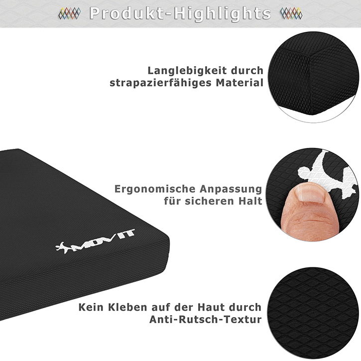Coussin de siège MOVIT® Balance Pad de différentes couleurs avec bande d'exercice