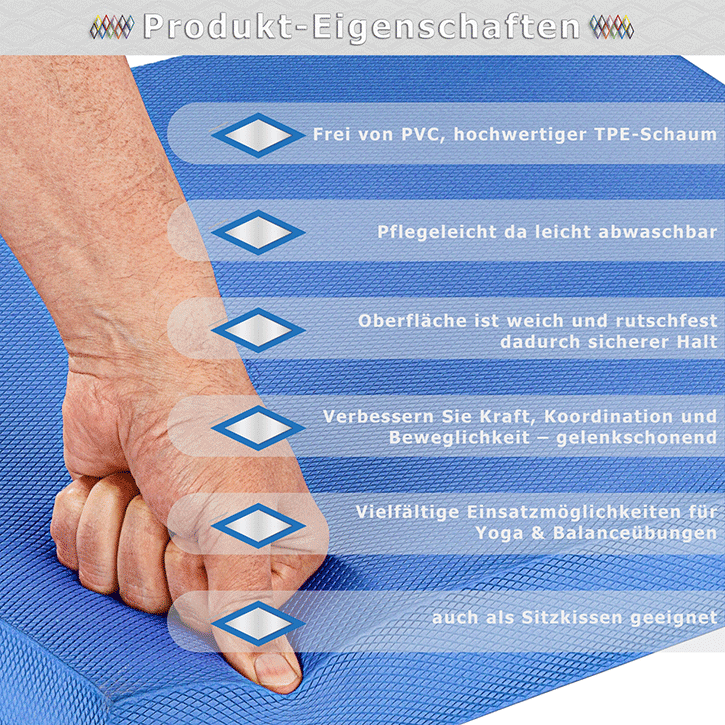 Coussin de siège MOVIT® Balance Pad de différentes couleurs avec bande d'exercice