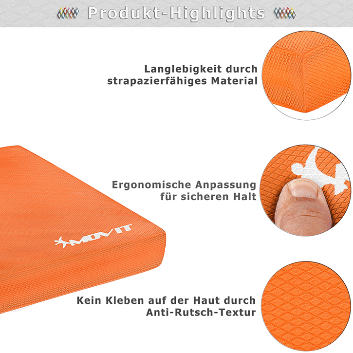 Coussin de siège MOVIT® Balance Pad de différentes couleurs avec bande d'exercice