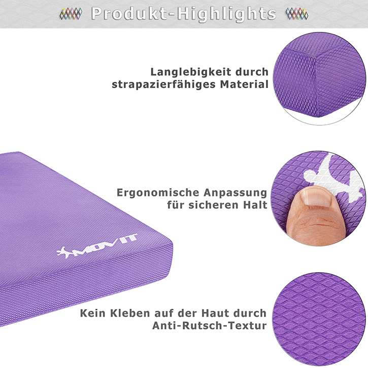 Coussin de siège MOVIT® Balance Pad de différentes couleurs avec bande d'exercice
