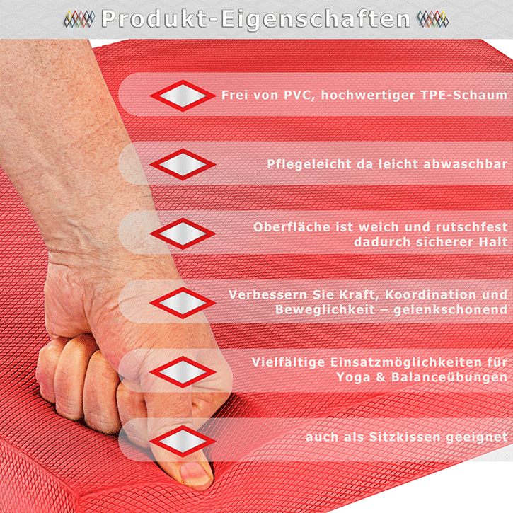 Coussin de siège MOVIT® Balance Pad de différentes couleurs avec bande d'exercice