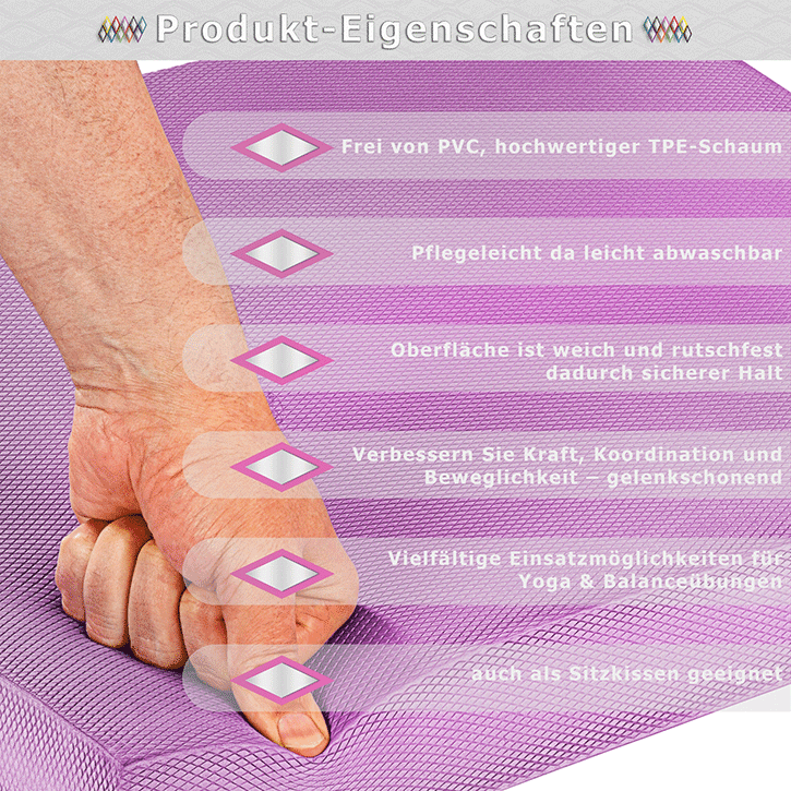 Coussin de siège MOVIT® Balance Pad de différentes couleurs avec bande d'exercice
