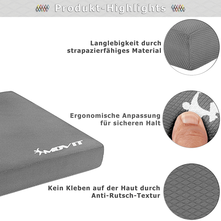 Coussin de siège MOVIT® Balance Pad de différentes couleurs avec bande d'exercice