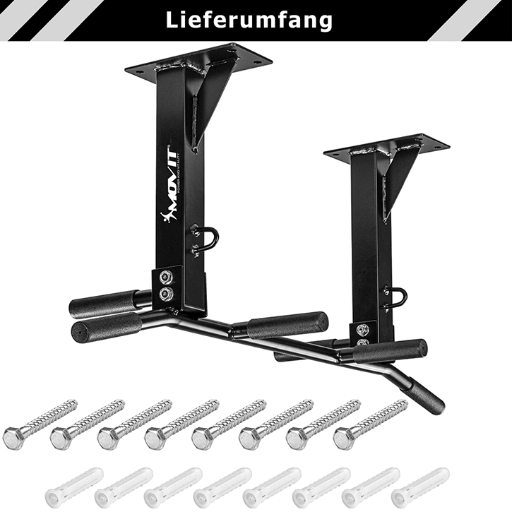 MOVIT Profi Klimmzugstange Deckenmontage Tuerreck schwarz - Gorilla Sports Schweiz