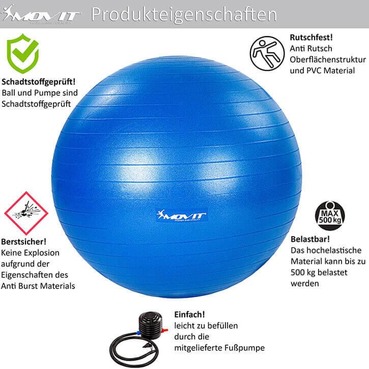 Gymnastikball 75 cm inkl. Pumpe - Gorilla Sports Schweiz