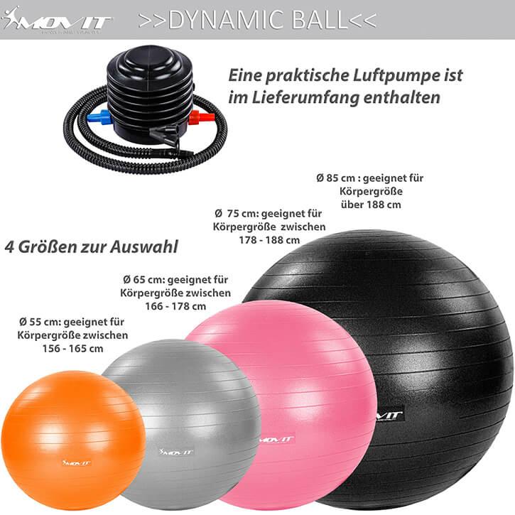 Gymnastikball 75 cm inkl. Pumpe - Gorilla Sports Schweiz