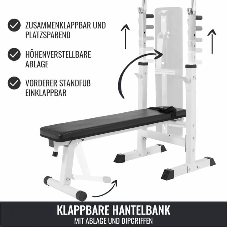Hantelbank mit Ablage Kunststoff-Grip 100 kg - Gorilla Sports Schweiz