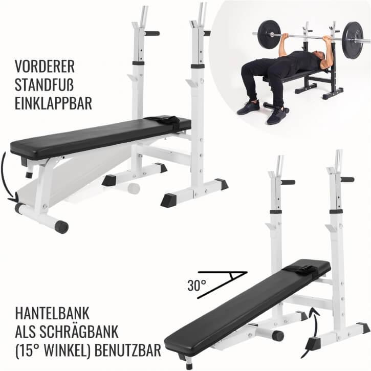 Hantelbank mit Ablage Kunststoff-Grip 100 kg - Gorilla Sports Schweiz