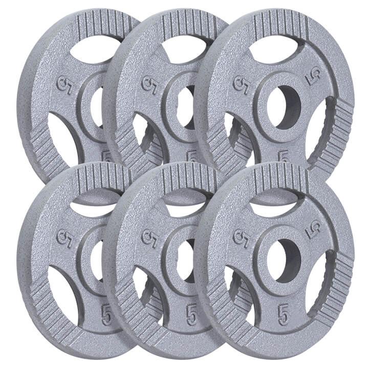Hantelscheibe Guss Gripper 0.5-20 KG Silber - Gorilla Sports Schweiz