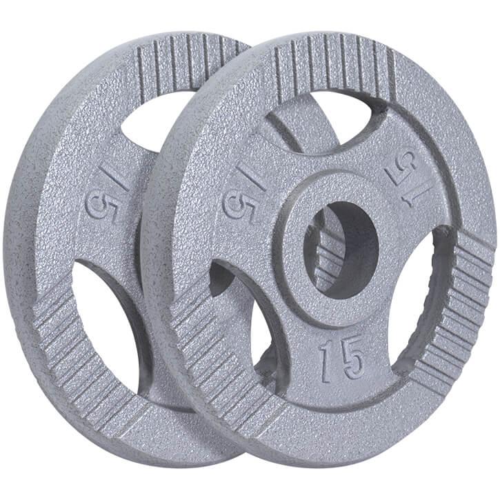 Hantelscheibe Guss Gripper 0.5-20 KG Silber - Gorilla Sports Schweiz