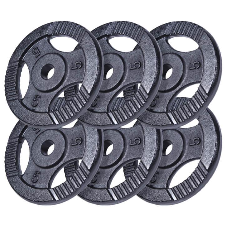 Hantelscheibe Guss Gripper 0.5-20 KG Silber - Gorilla Sports Schweiz