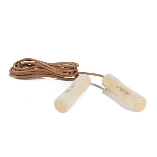 Gymstick Leder Springseil (Holzgriffe) - Gorilla Sports Schweiz