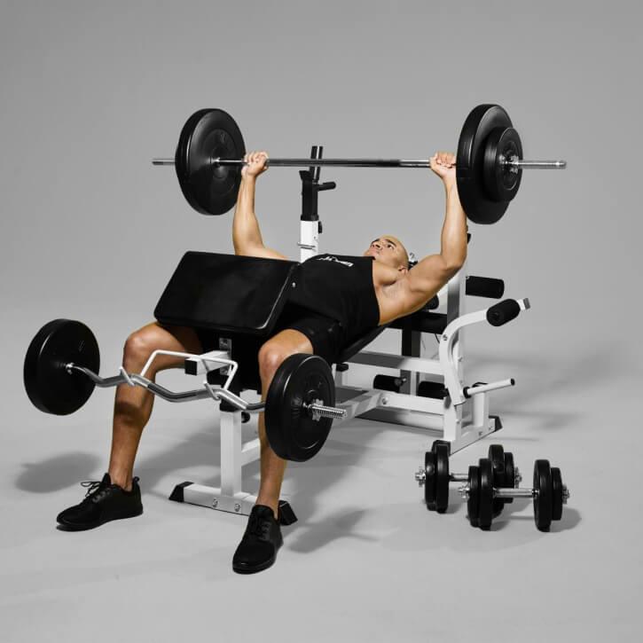 Kraftstation Universal Kunststoff 100 kg weiss - Gorilla Sports Schweiz