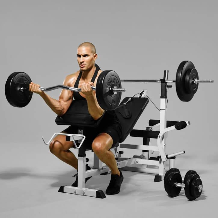 Kraftstation Universal Kunststoff 100 kg weiss - Gorilla Sports Schweiz