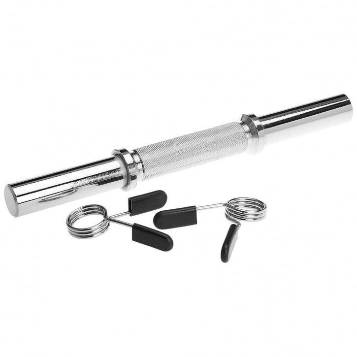 Kurzhantelstange Chrom 35 cm mit Federverschluss - Gorilla Sports Schweiz