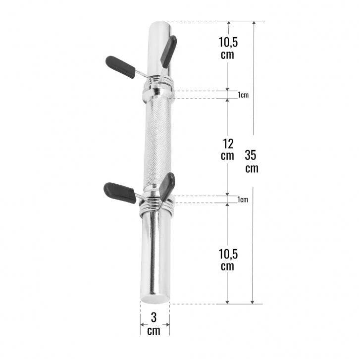 Kurzhantelstange Chrom 35 cm mit Federverschluss - Gorilla Sports Schweiz