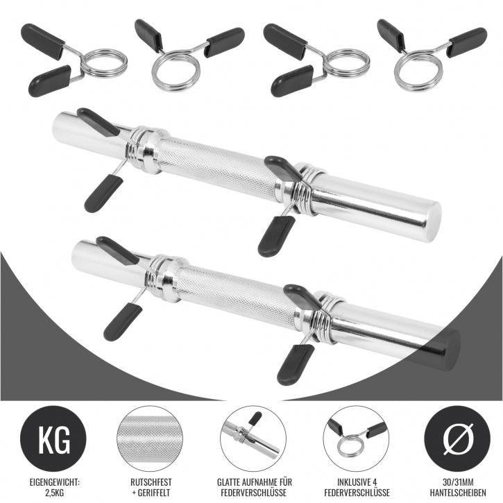 Kurzhantelstange Chrom 35 cm mit Federverschluss - Gorilla Sports Schweiz