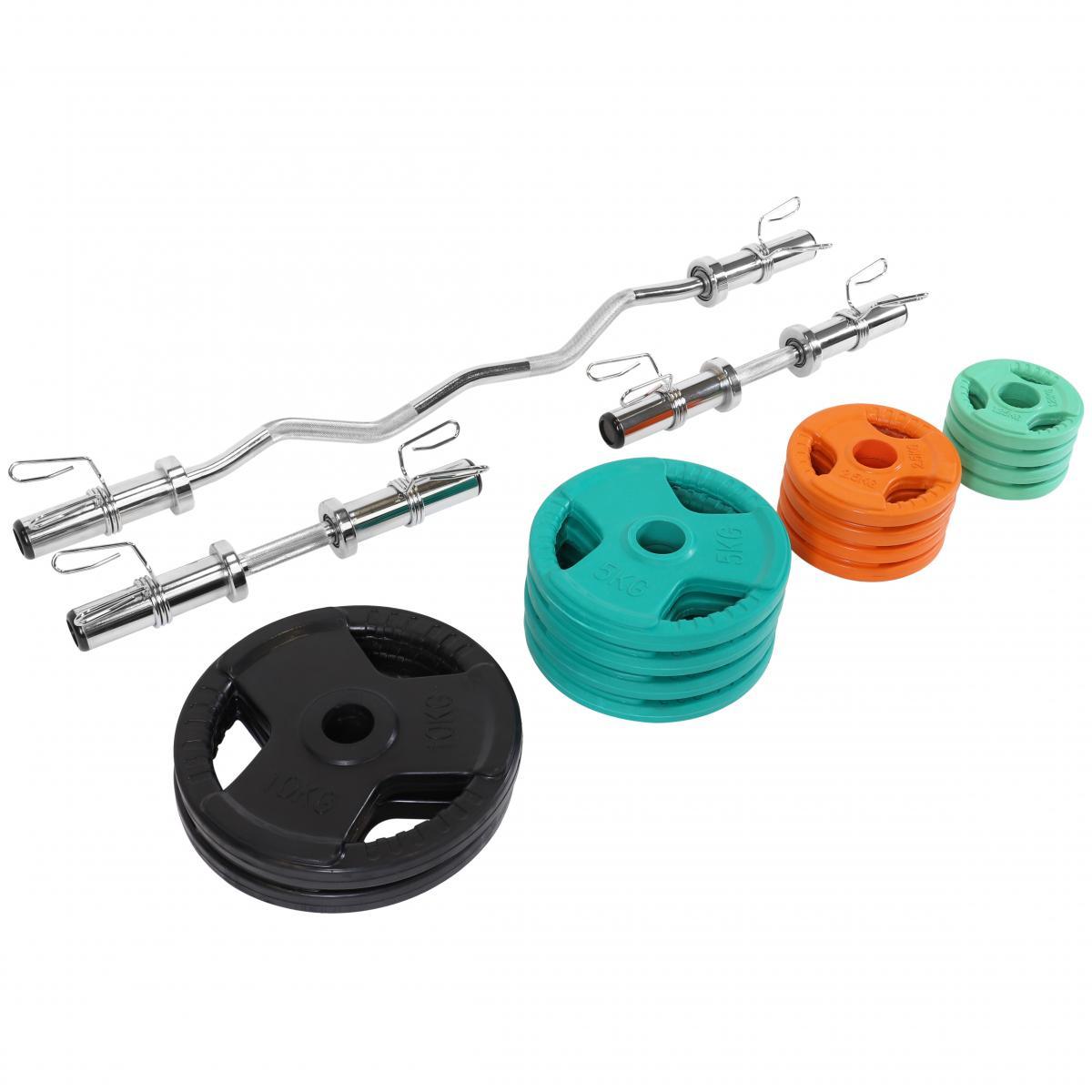 Olympia Curl-Set Gummi Gripper 75 kg - Gorilla Sports Schweiz