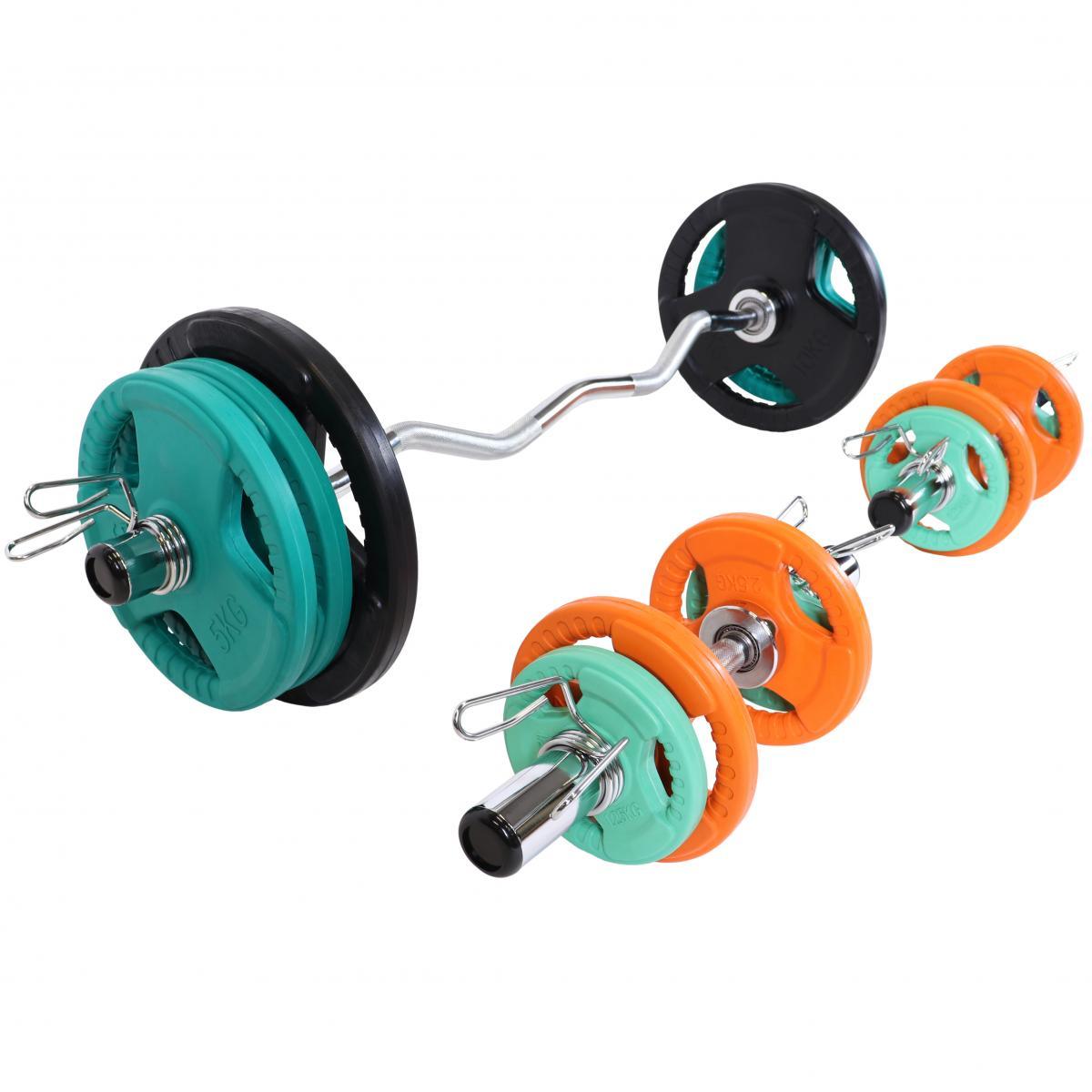 Olympia Curl-Set Gummi Gripper 75 kg - Gorilla Sports Schweiz