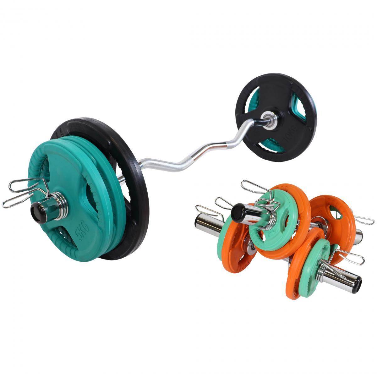Olympia Curl-Set Gummi Gripper 75 kg - Gorilla Sports Schweiz