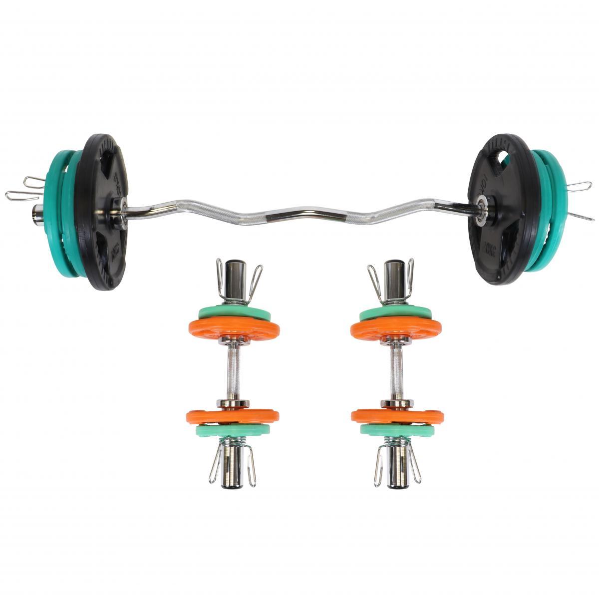 Olympia Curl-Set Gummi Gripper 75 kg - Gorilla Sports Schweiz