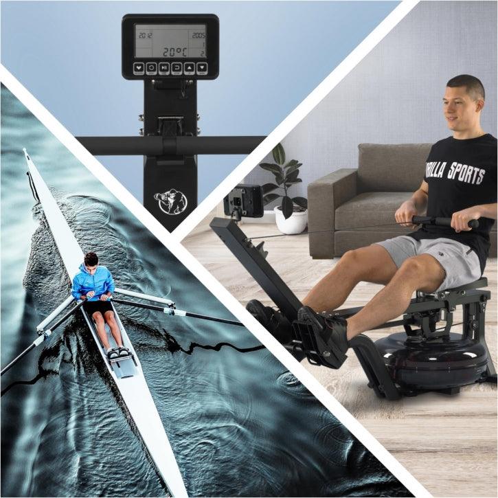 Waterrower / Wasserrudergerät mit Trainingscomputer - Gorilla Sports Schweiz