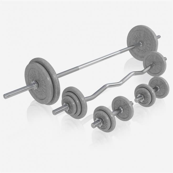 Kraftstation Universal inkl. 108 kg Gusseisen Set - Gorilla Sports Schweiz