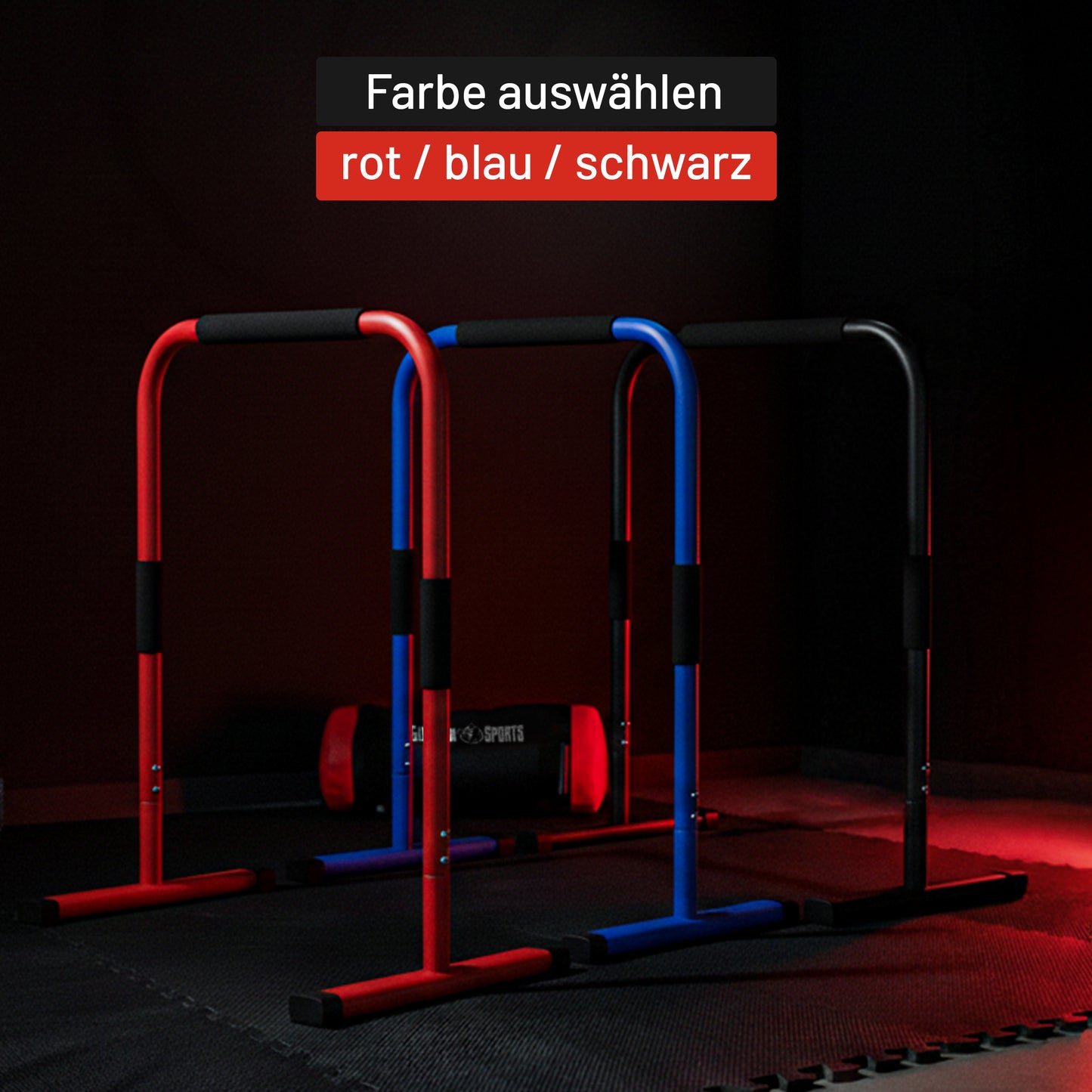 Barres de trempage Push Up Stand Noir/Rouge/Bleu