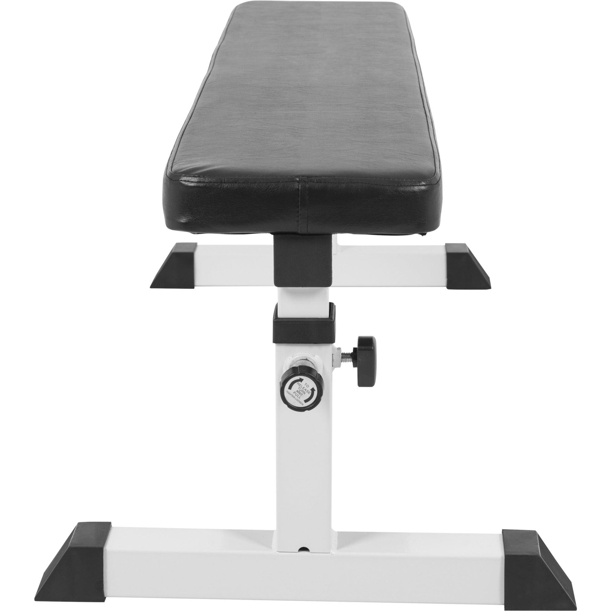 Flachbank verstellbar Weiss - Gorilla Sports Schweiz