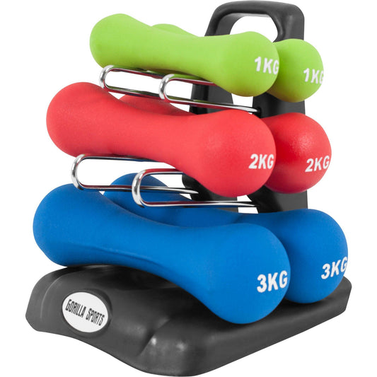 Gymanstikhanteln Set Ergonomisch Neopren 12 kg - Gorilla Sports Schweiz