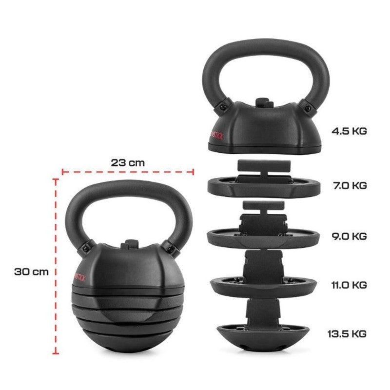 Gymstick Verstellbare Kettlebell 13.5 KG - Gorilla Sports Schweiz